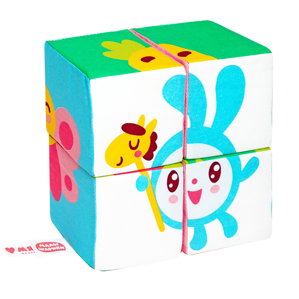 Игрушка Мякиши кубики Собери Малышарика - фото 1