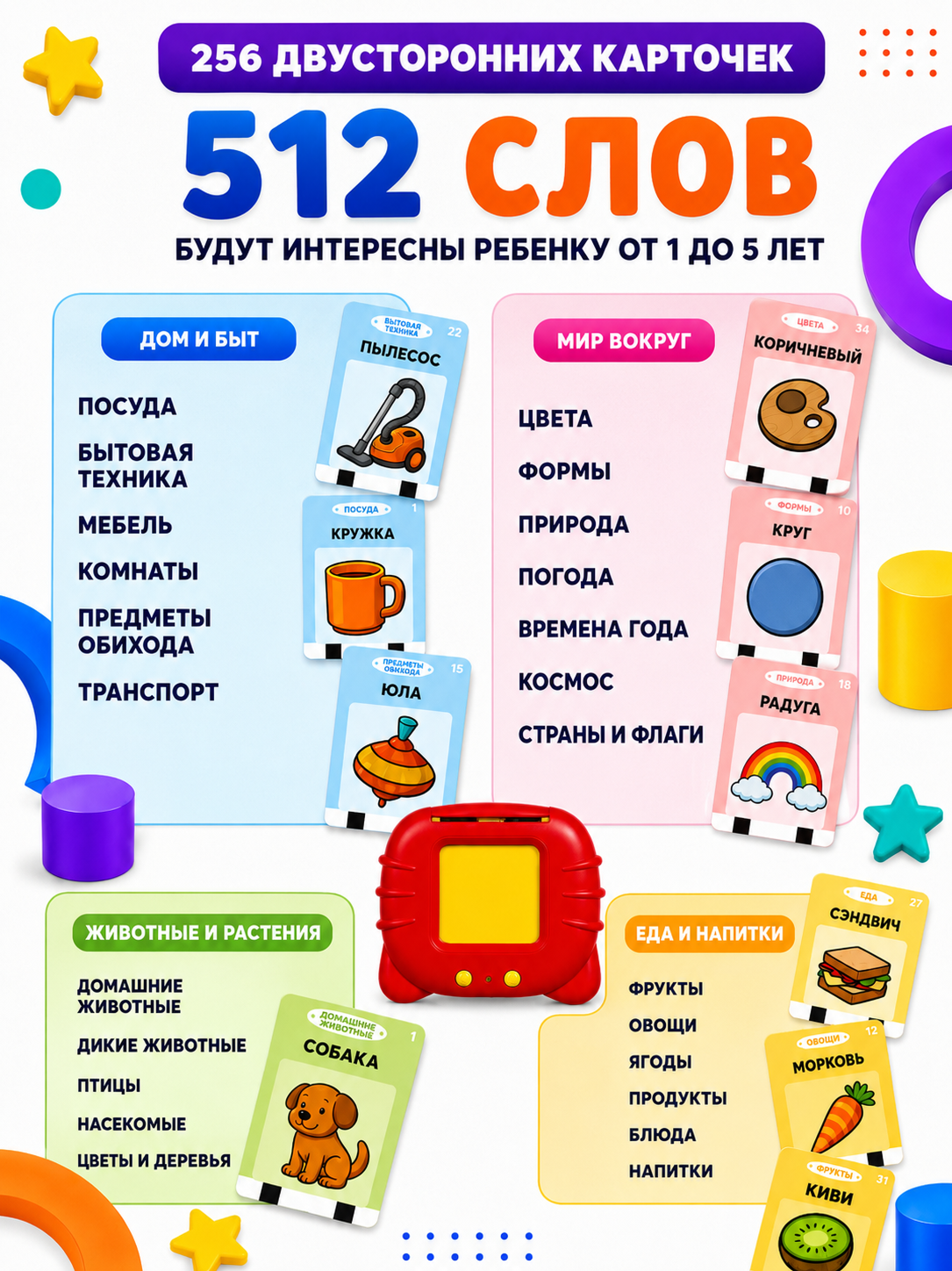Игрушка ИнтеллектУм планшет 256 карточек - фото 2