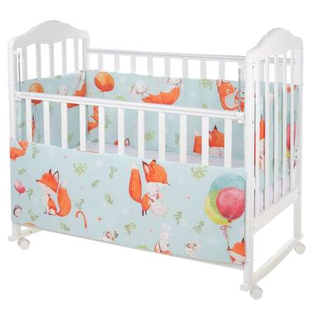Бортики в кроватку Lemony kids Native голубой 4 части съемные чехлы