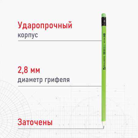 Карандаши чернографитные Brauberg 12 шт.
