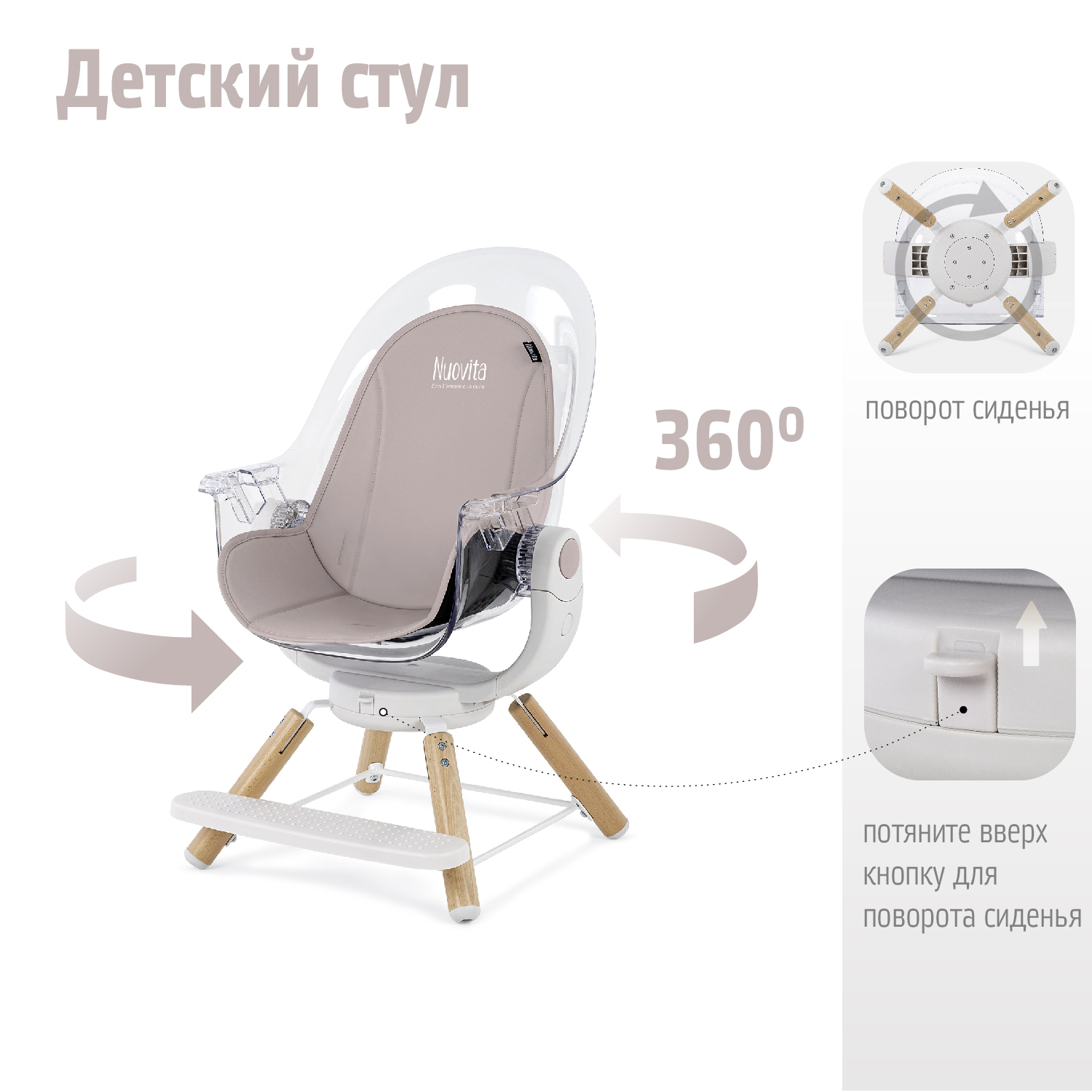 Стульчик для кормления Nuovita Gourmet трансформер - фото 6