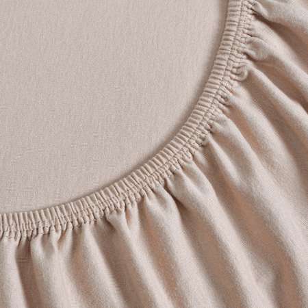 Простынь на резинке 160х80 Mrs.Stretch Mr.Jersy натяжная трикотажная цвет какао