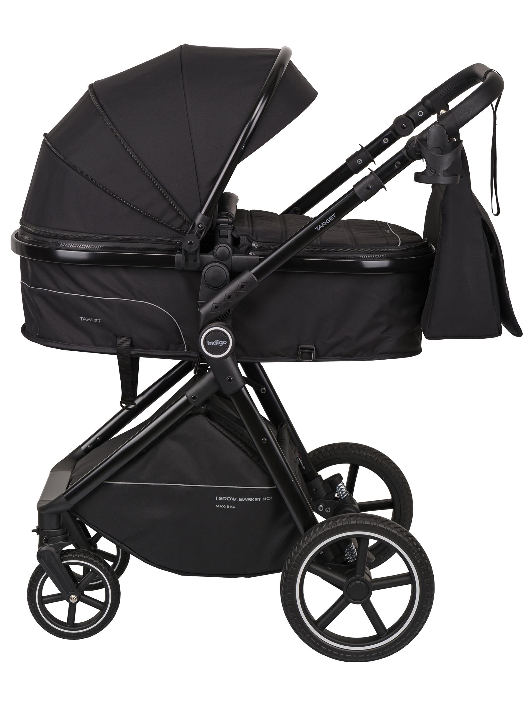 Коляска трансформер Indigo TARGET 3в1 черный - фото 17