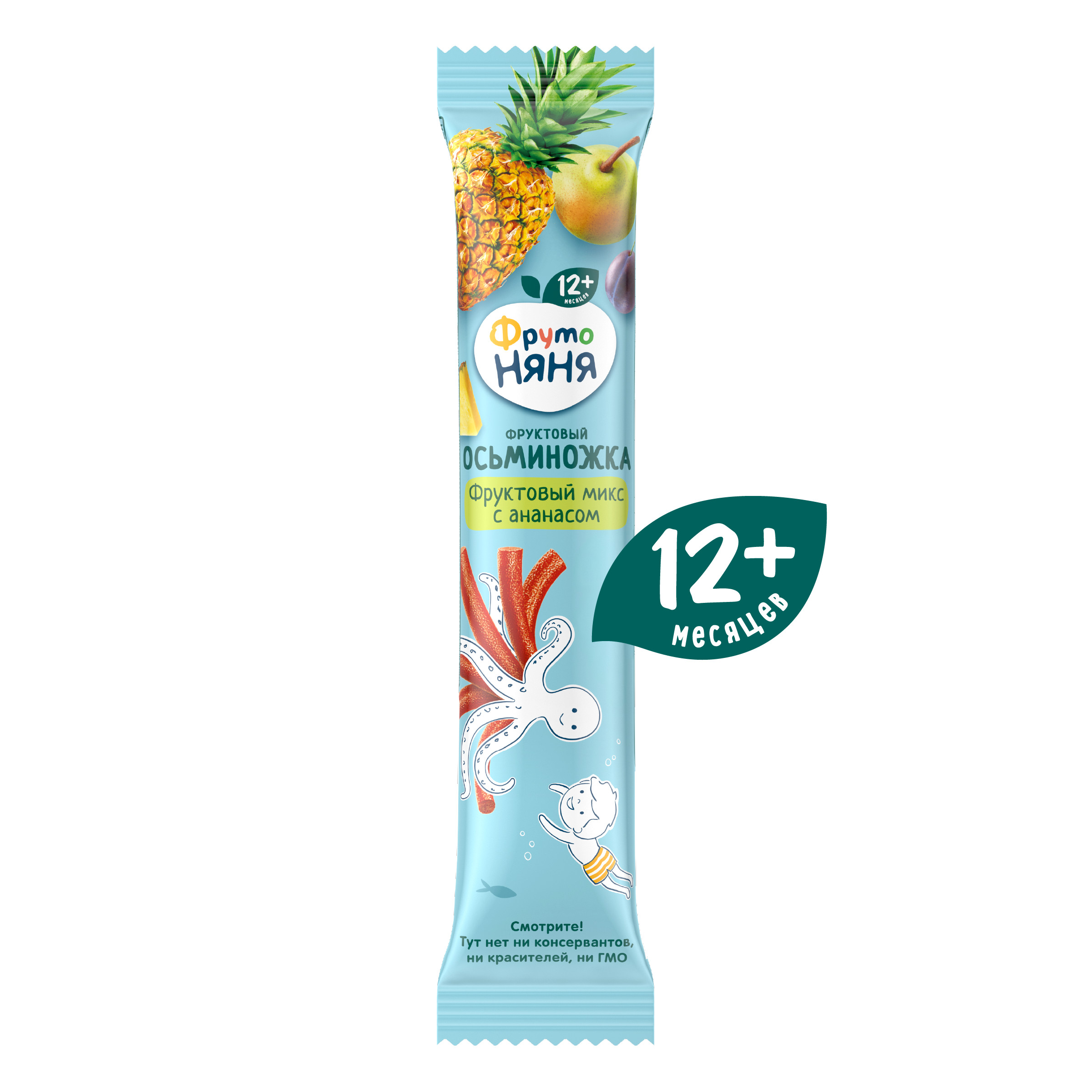 Фруктовые кусочки ФрутоНяня из груш яблок слив и ананасов с 12 мес 16 г - фото 1