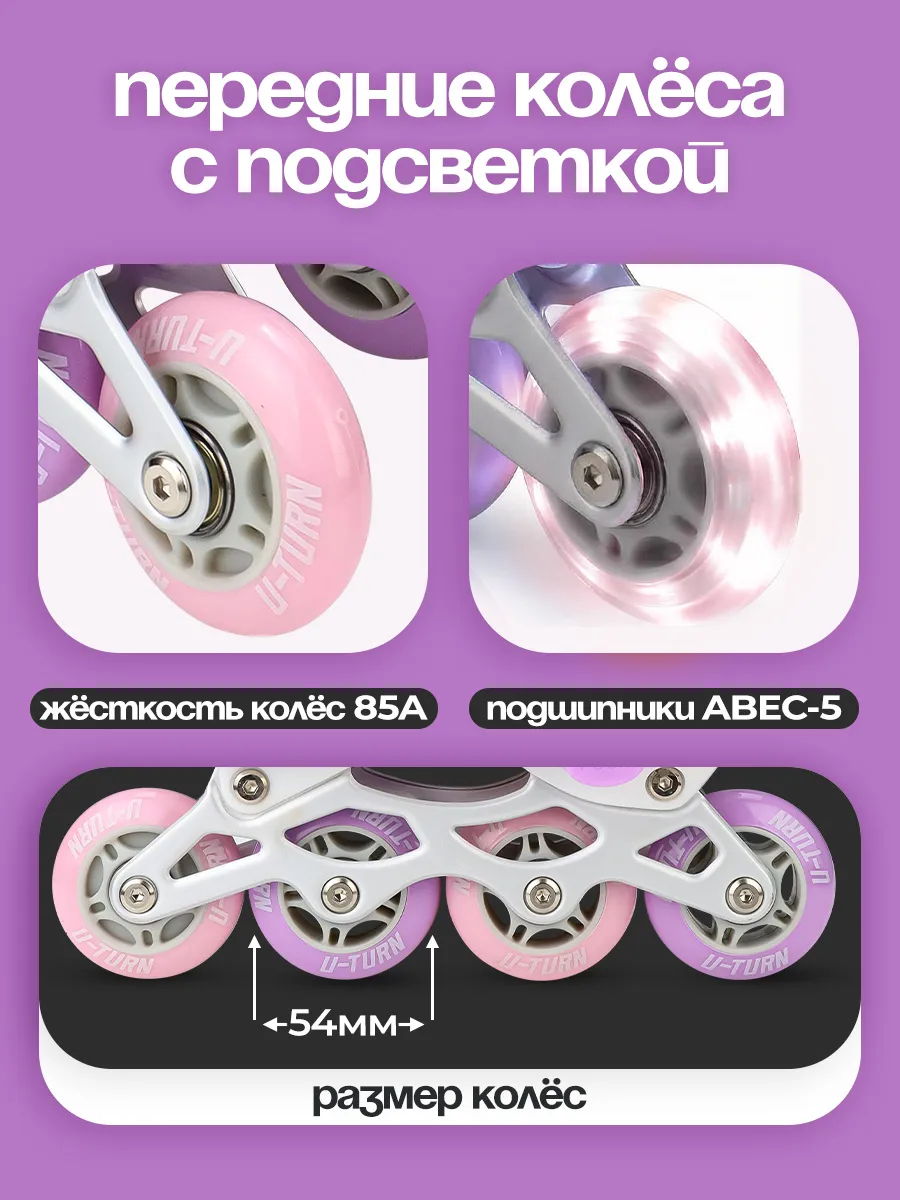 Роликовые коньки U-TURN 31-34 - фото 5
