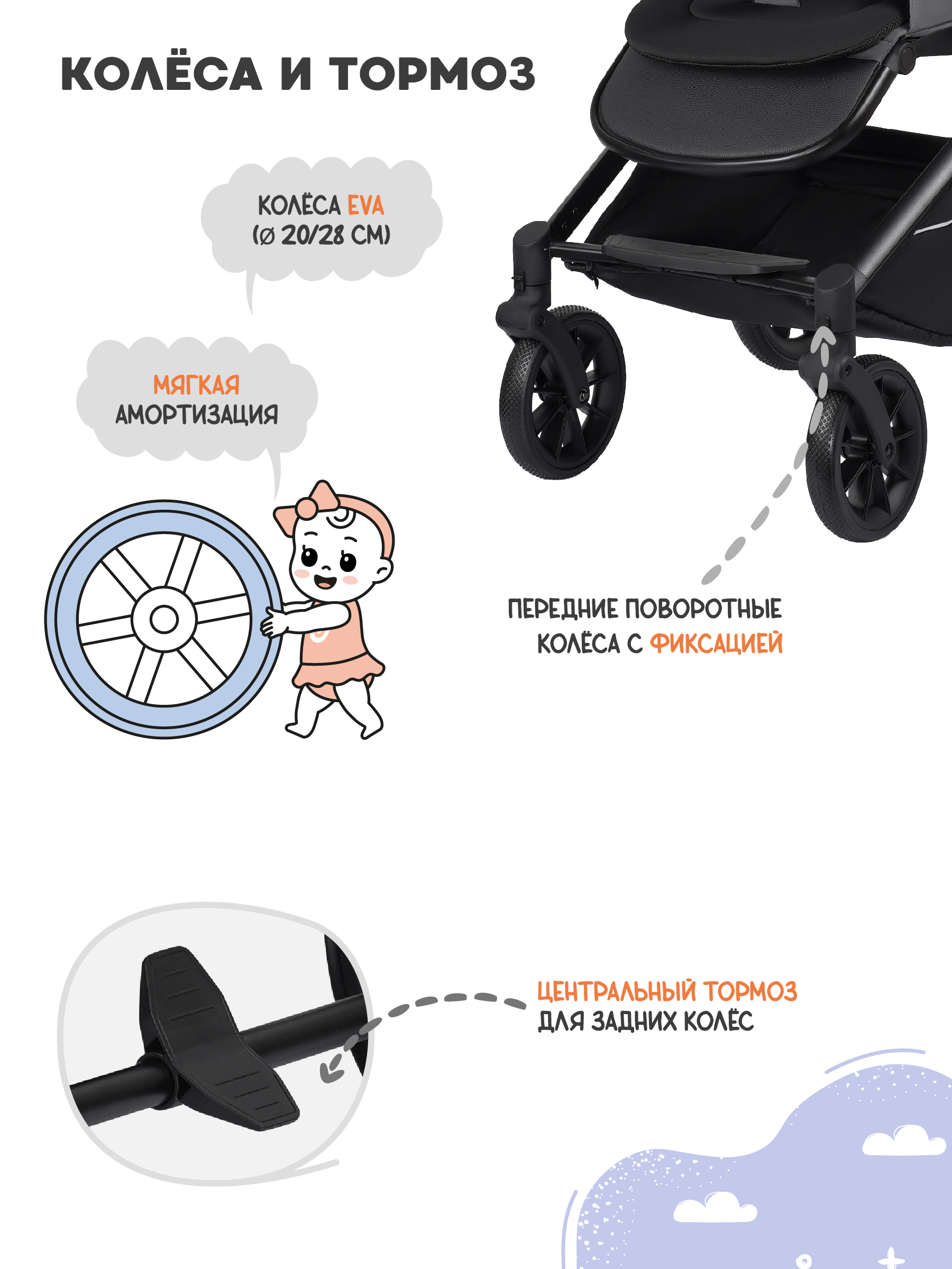 Коляска прогулочная JOVOLA Enigma всесезонная серый - фото 9