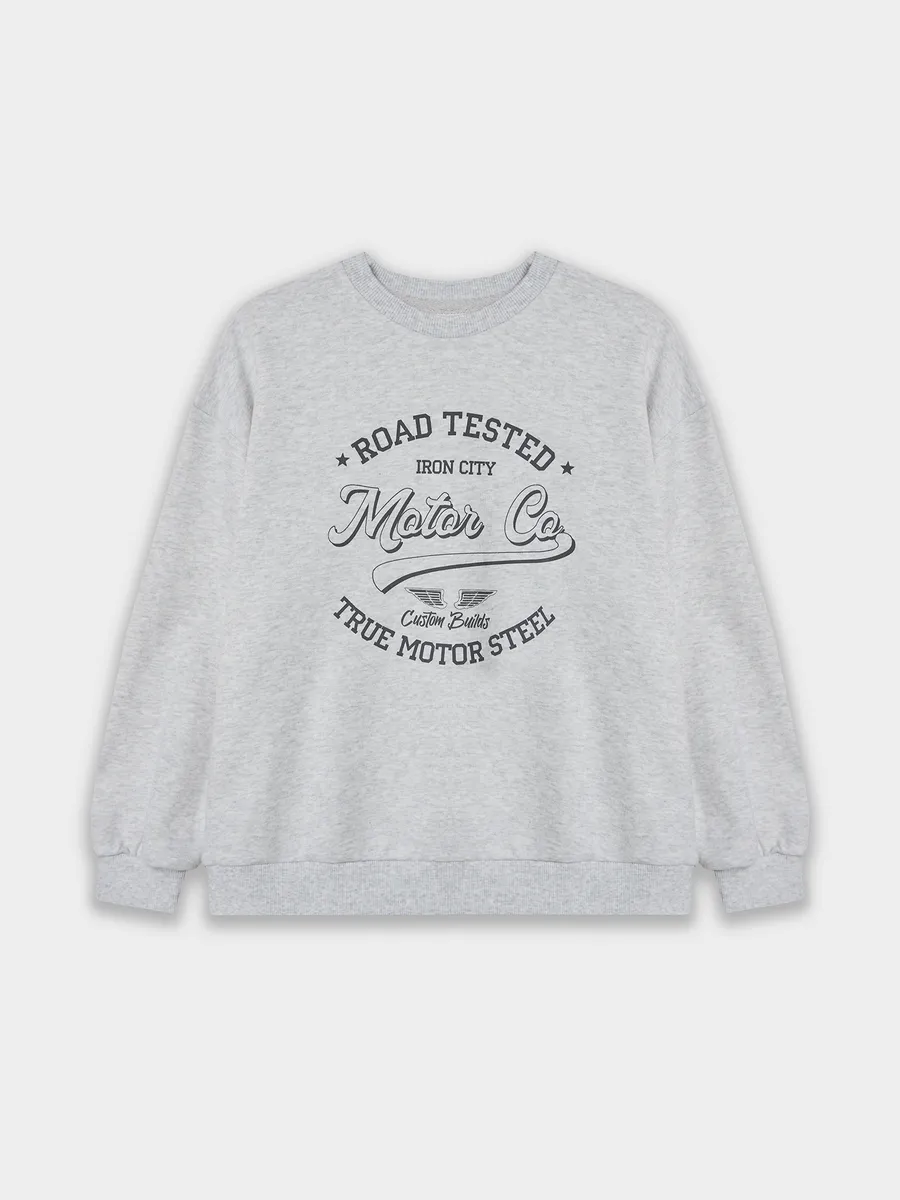 Свитшот Mark Formelle (Марк Формэль) 123447/серый меланж 4306-А +печать2 - фото 1