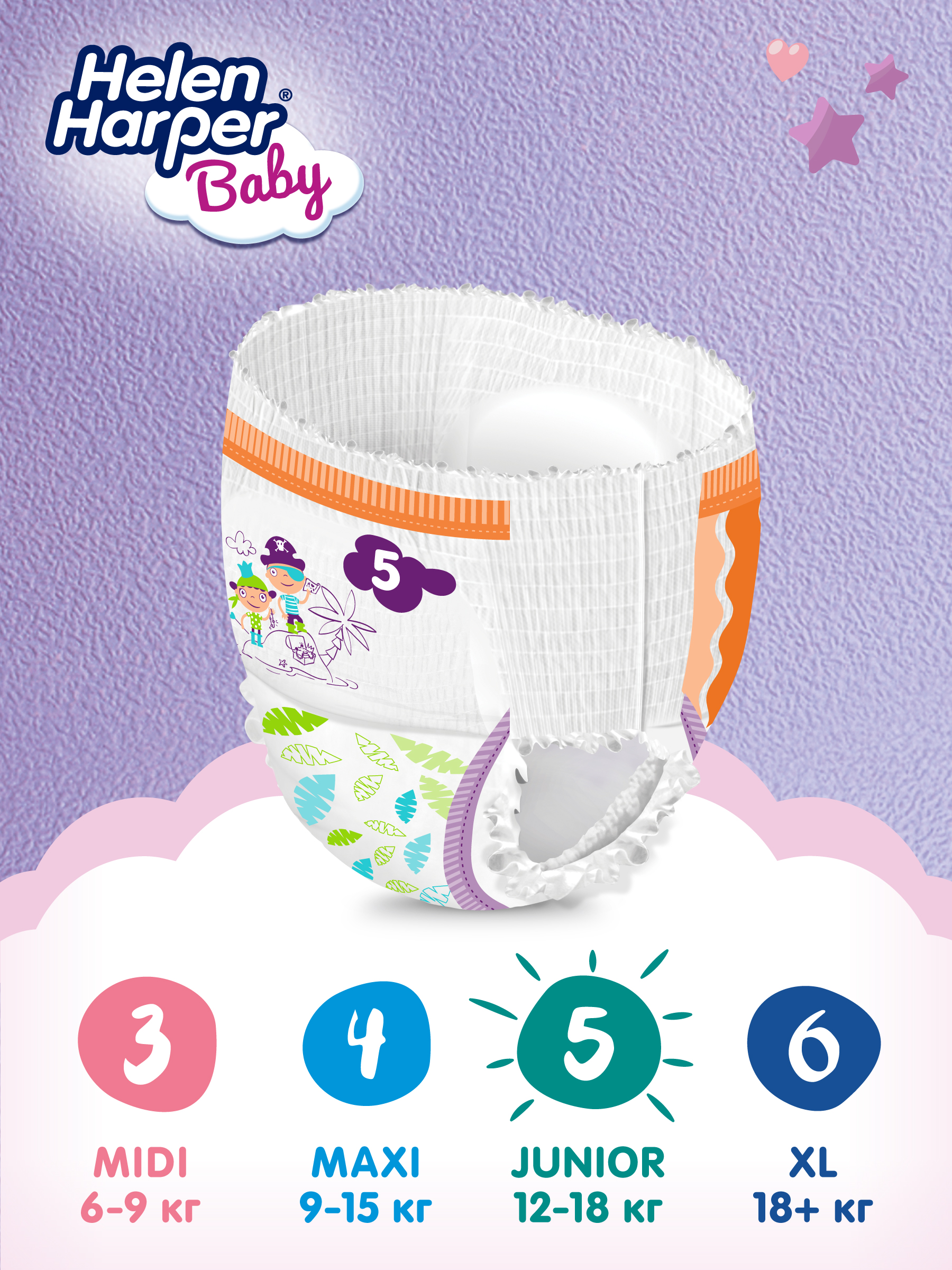 Трусики Helen Harper Baby 5 (12-18 кг) 80 шт. - фото 4