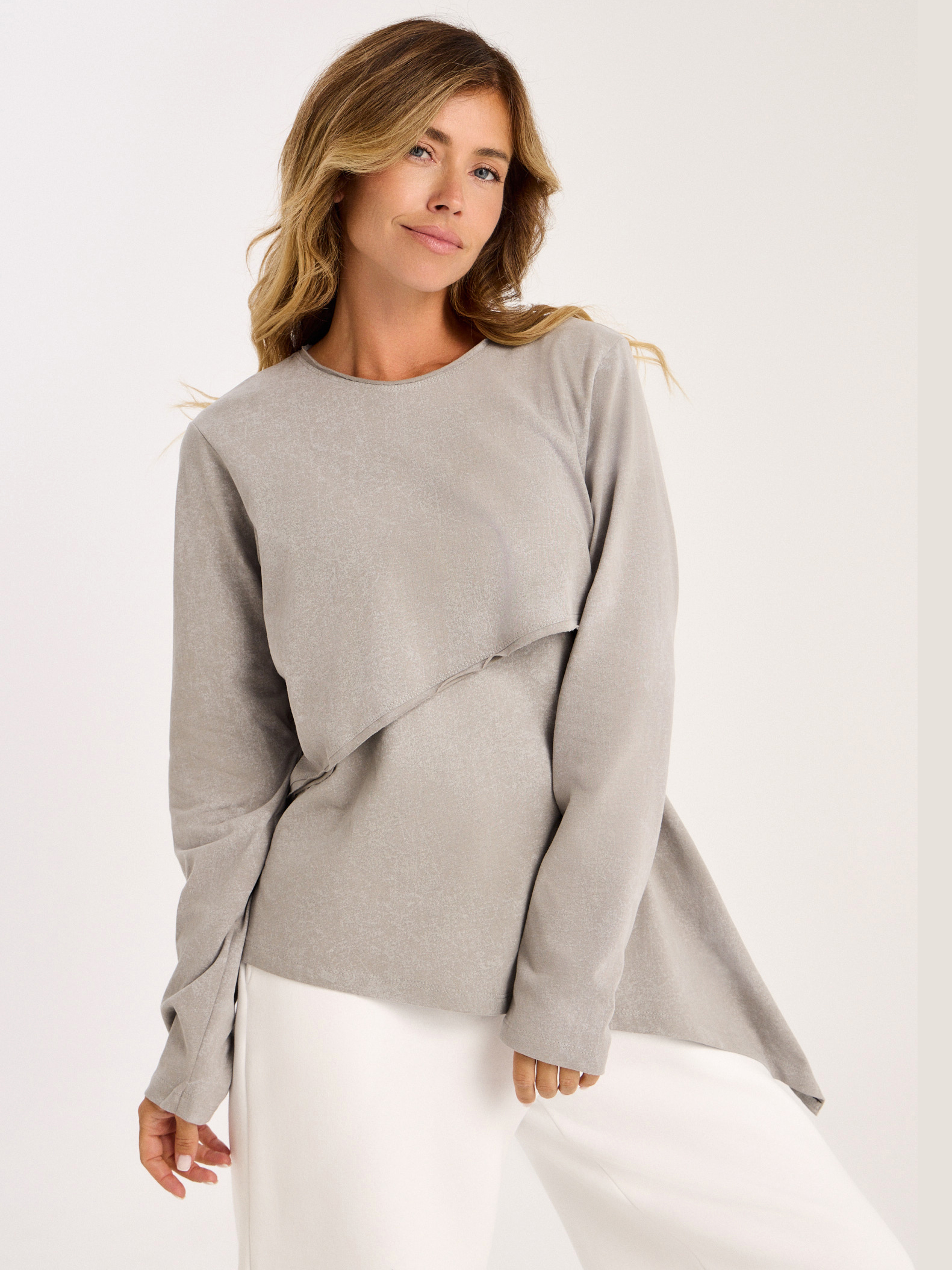 Лонгслив для кормящих варенка Proud Mom ЛОГР-0500-вар_серый - фото 3