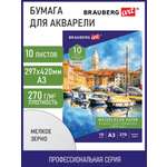 Художественная бумага Brauberg для акварели 10 лист.