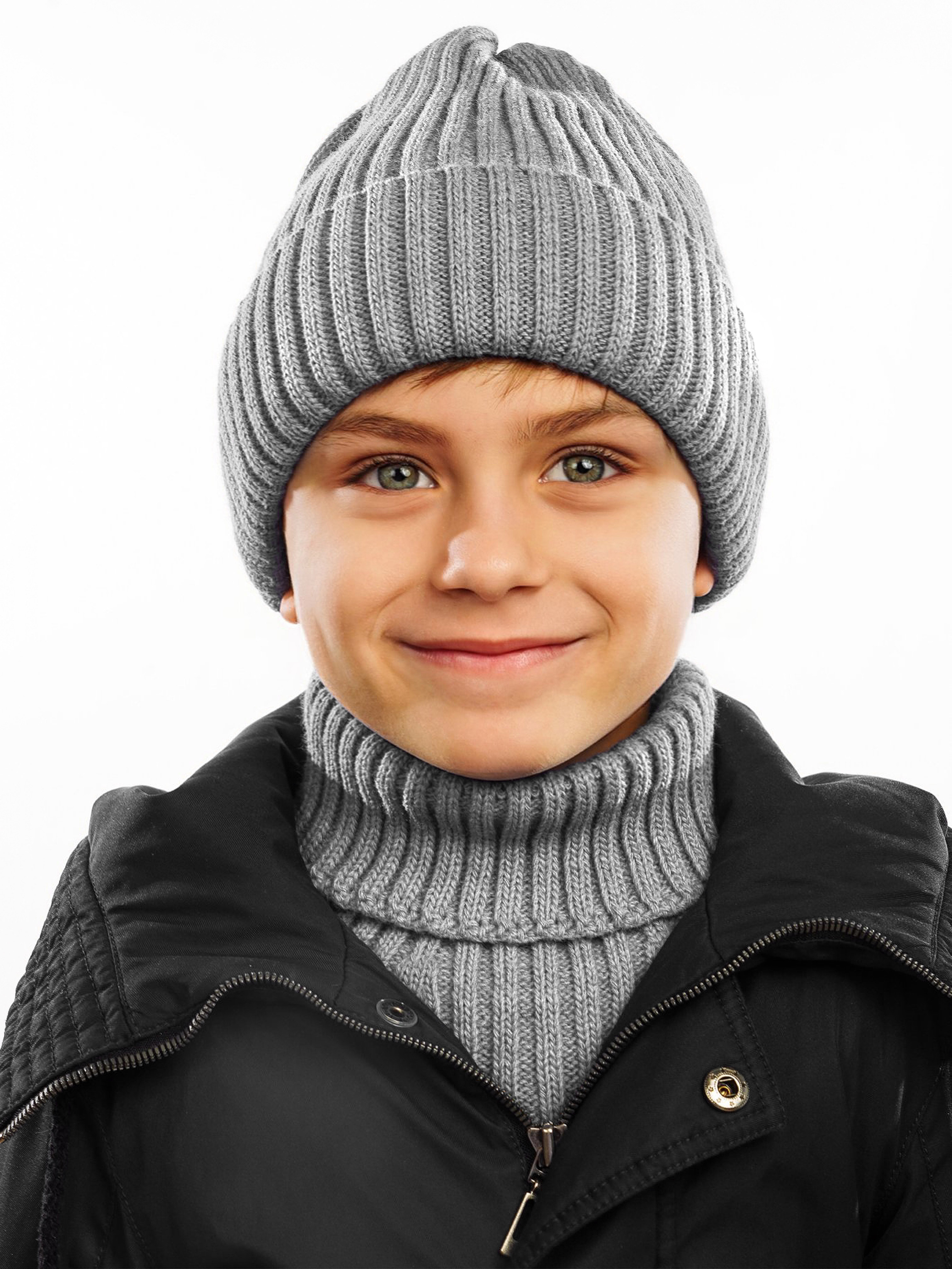 Шапка и снуд ПриКиндер U-W_233979 Цвет: Серый меланж - фото 11