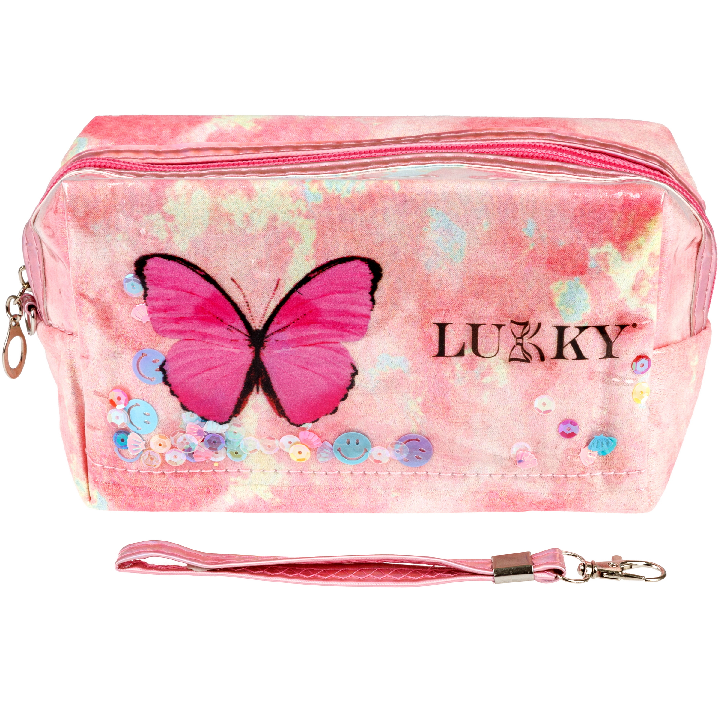 Косметичка LUKKY с подвижными блёстками Butterfly Style 18х 10х 8 см - фото 1