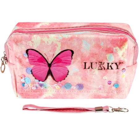 Косметичка LUKKY с подвижными блёстками Butterfly Style 18х 10х 8 см