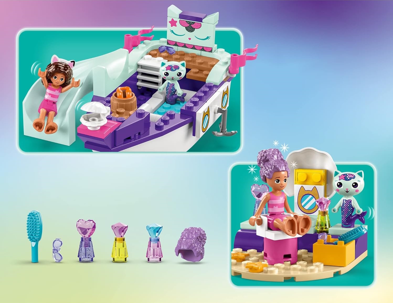 Конструктор LEGO Gabbys Dollhouse Gabby and MerCats Ship Spa 88 дет. - фото 2