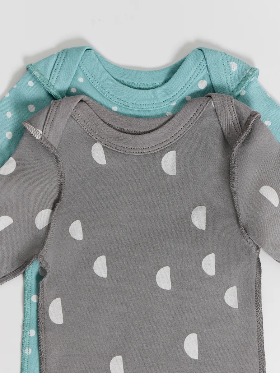 Боди 2 шт Mark Formelle (Марк Формэль) 13016-1-2/горошки на бирюзе +дольки на сером - фото 18