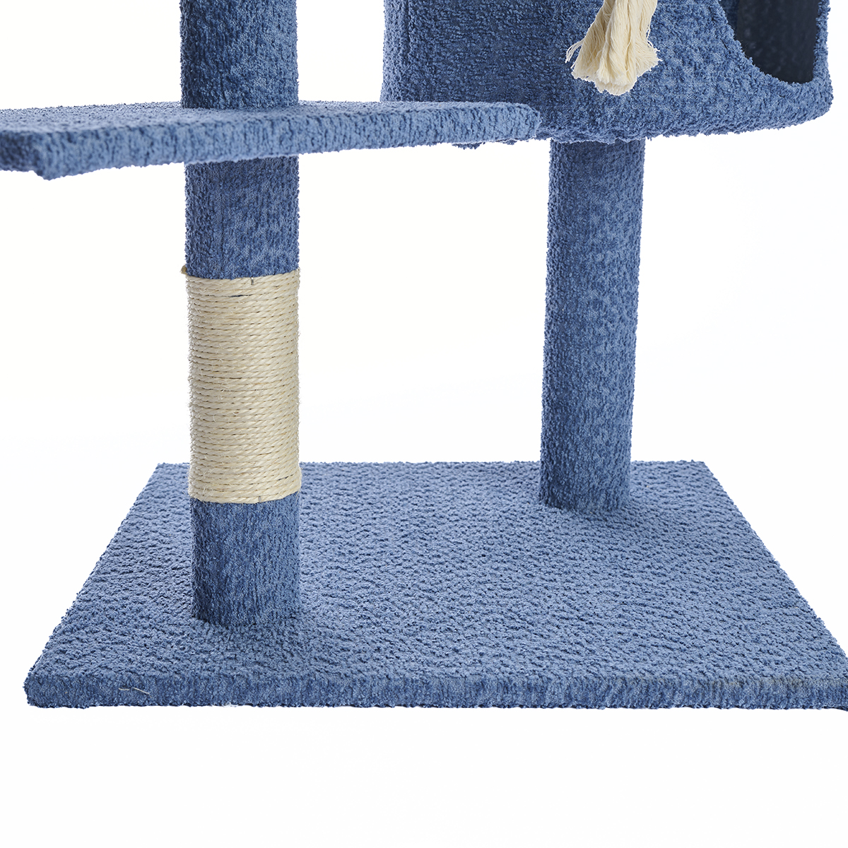 Дом-когтеточка для кошек Не один дома Boucle синий 45*45*112см - фото 9