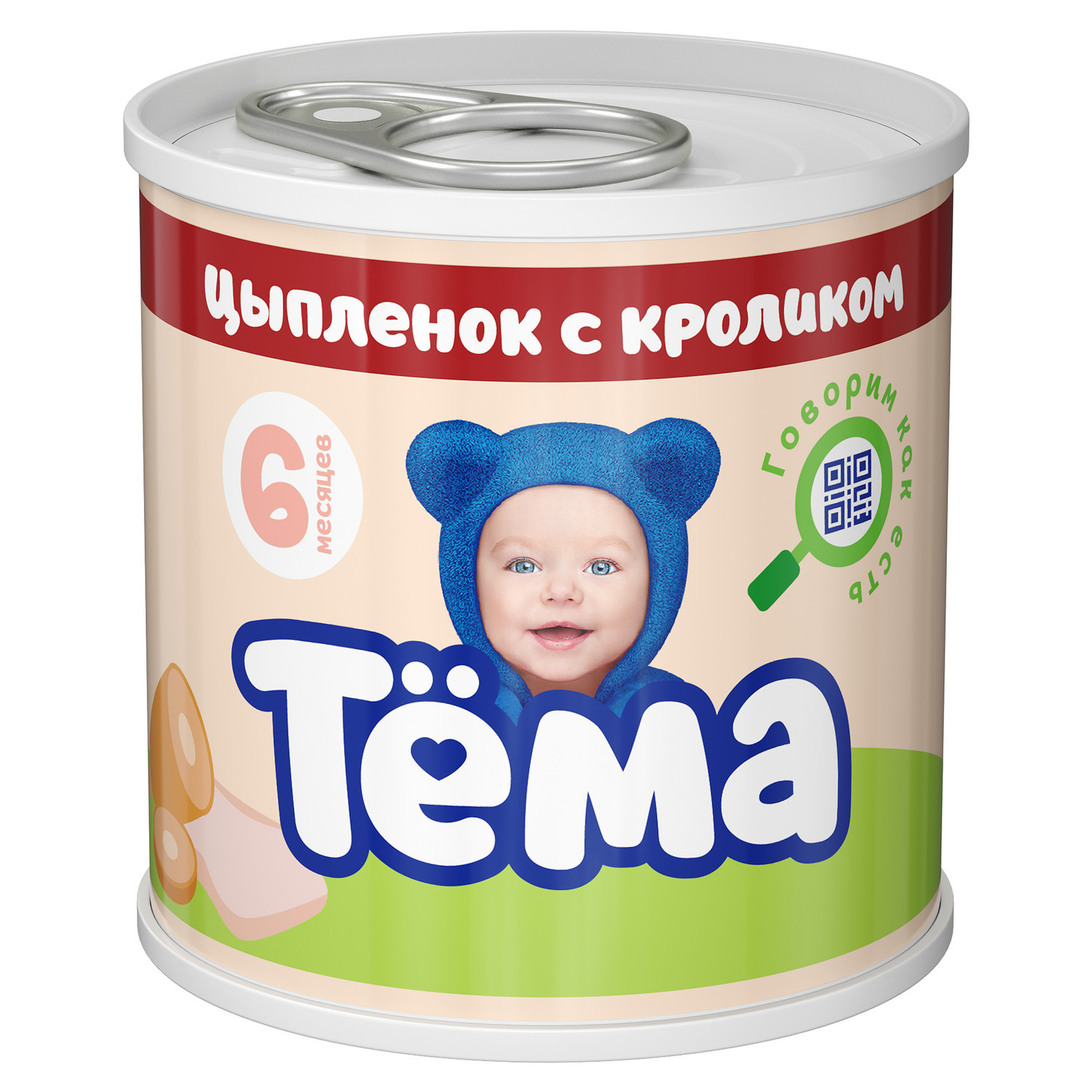 Пюре Тёма Цыпленок-кролик с 6 мес 90 г - фото 1