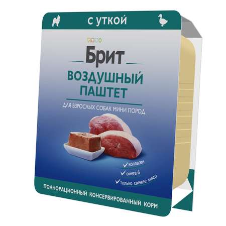 Паштет воздушный Brit Premium 100г для взрослых собак мини пород Утка