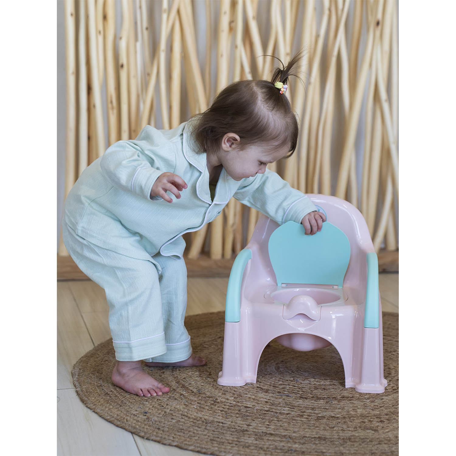 Горшок детский BabyCare Fluffy серый-мятный - фото 14