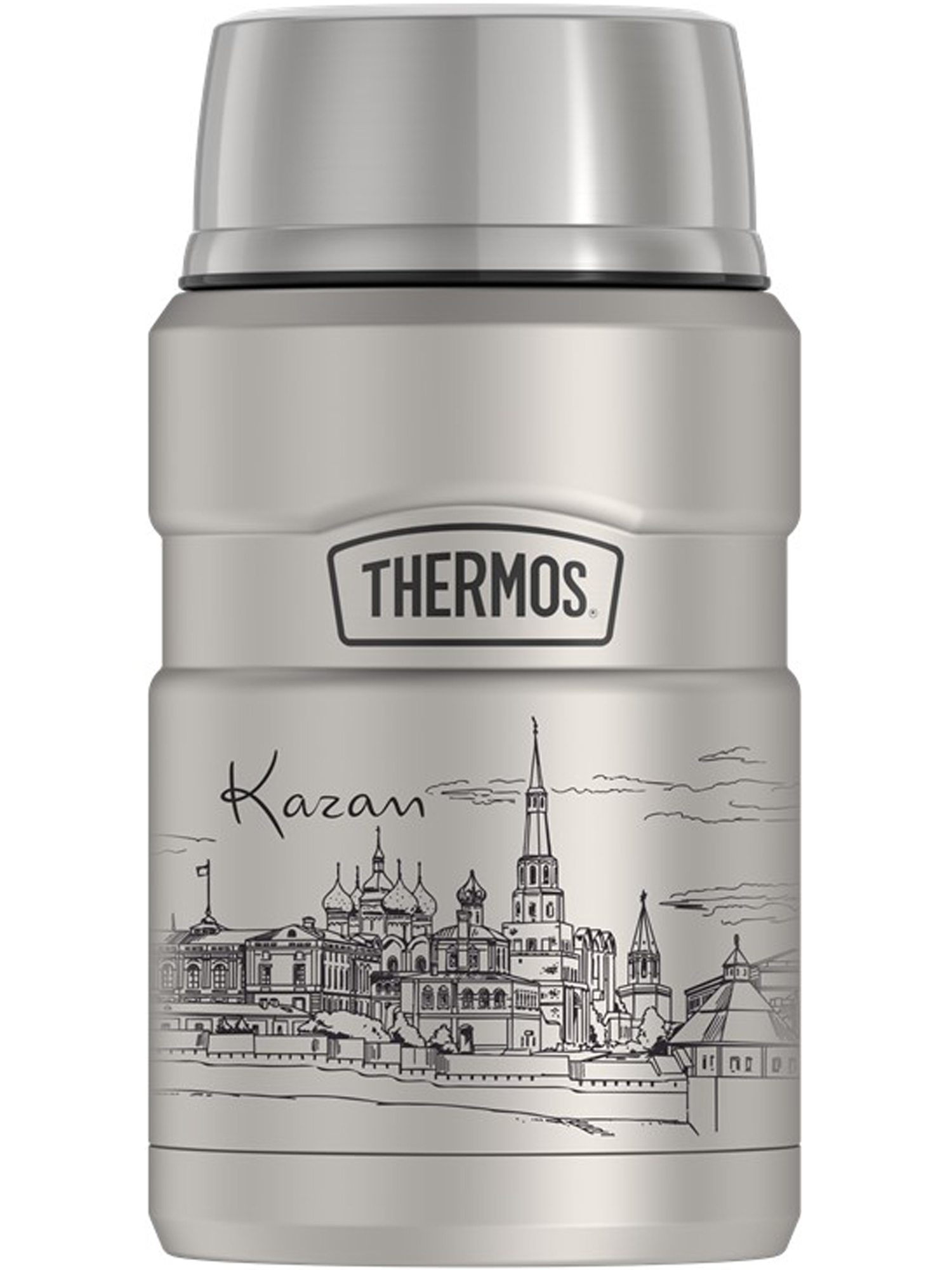 Термос для еды супа 710 мл с ложкой THERMOS ГОРОДА РОССИИ Казань – нержавеющая сталь герметичный тепло/холод 14/24 часа - фото 7