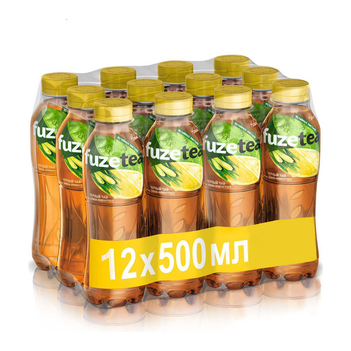 Холодный чай FuzeTea черный со вкусом Лимон-лемонграсс 12 шт по 0.5 л - фото 1