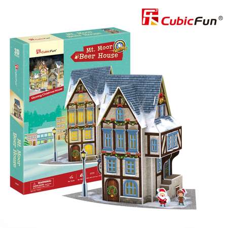 Пазл CubicFun Новогодняя таверна LED-свет 3D