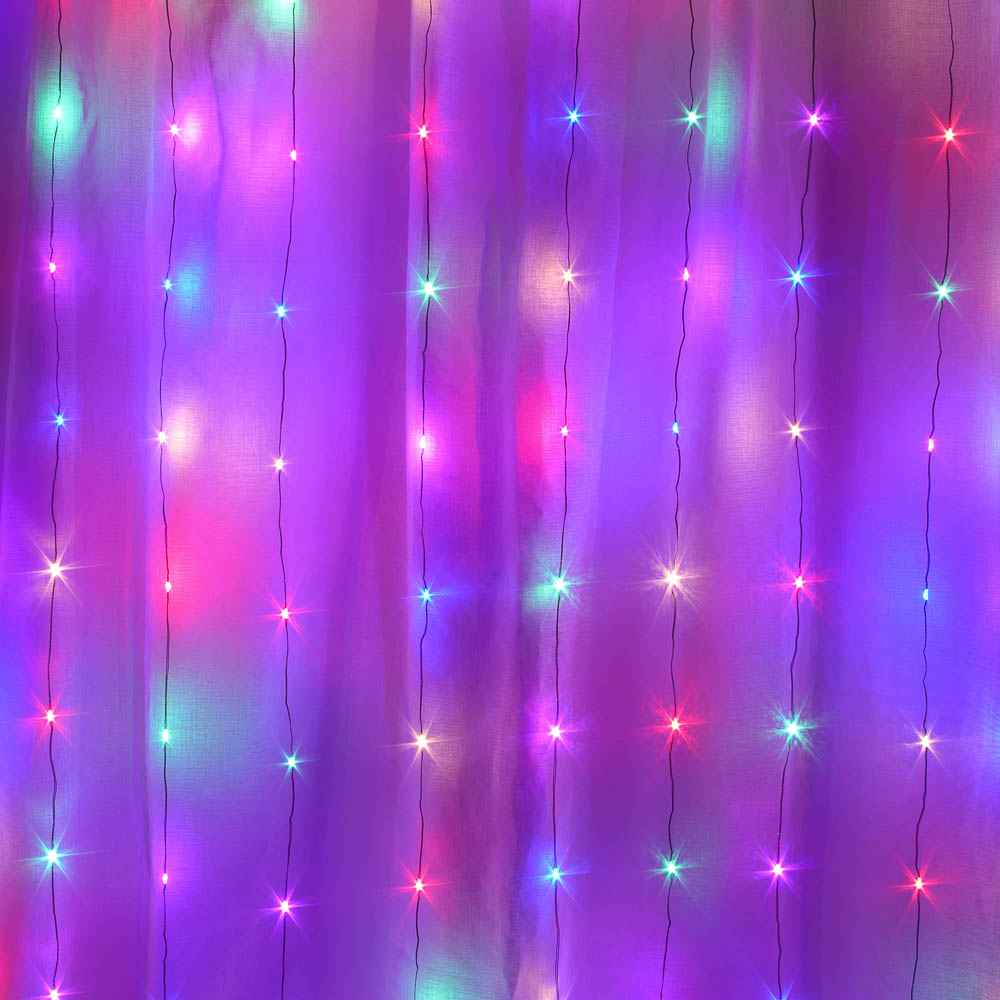 Светодиодная гирлянда Сноубум Занавес нить 2х2 метра 200LED 8 режимов - фото 2