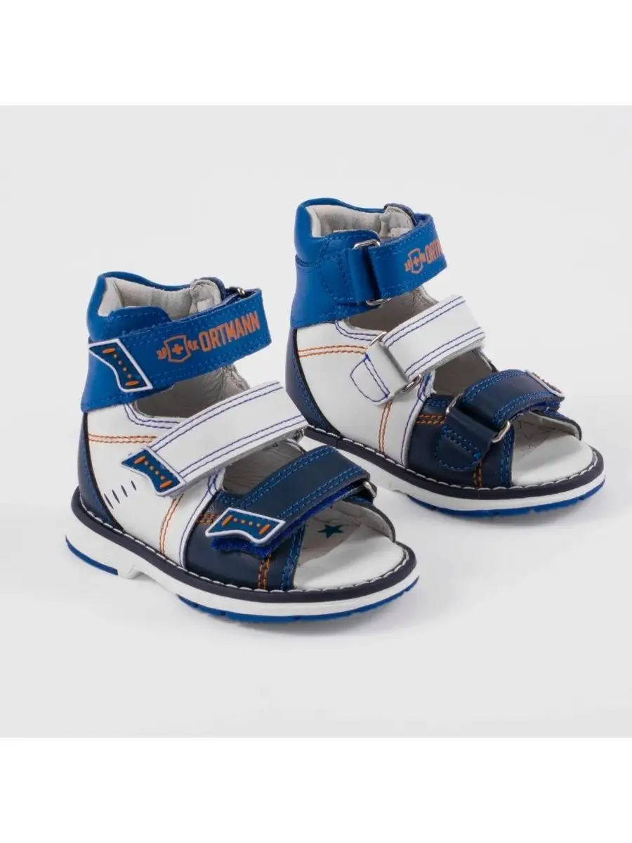 Сандалии ORTMANN kids 26.16_Sven_белый/синий - фото 1