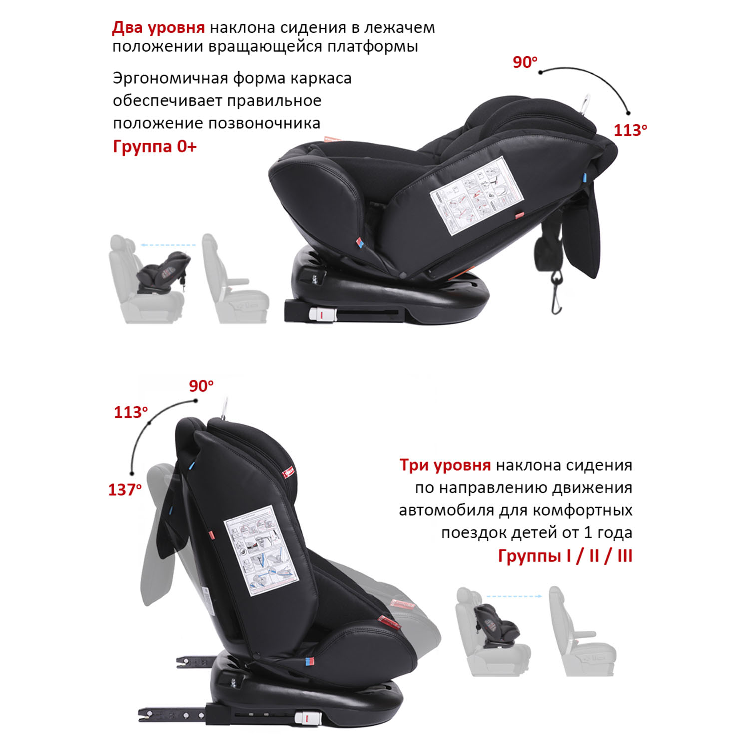 Автокресло BabyCare Shelter Isofix 0+/1/2/3 (0-36 кг) черный - фото 5