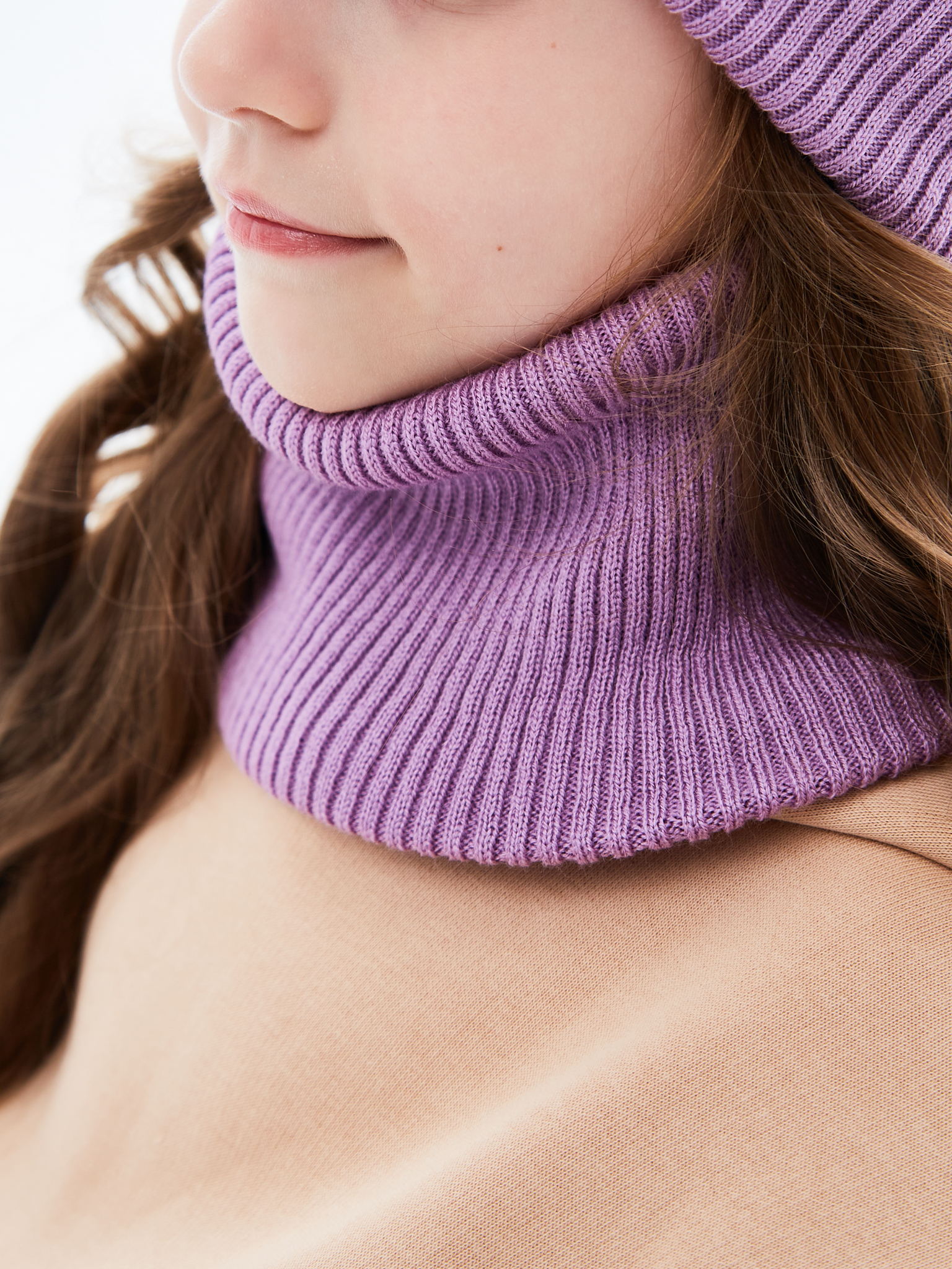 Шапка и снуд KUBRIO KU-H-72-lopataG-Purple - фото 11