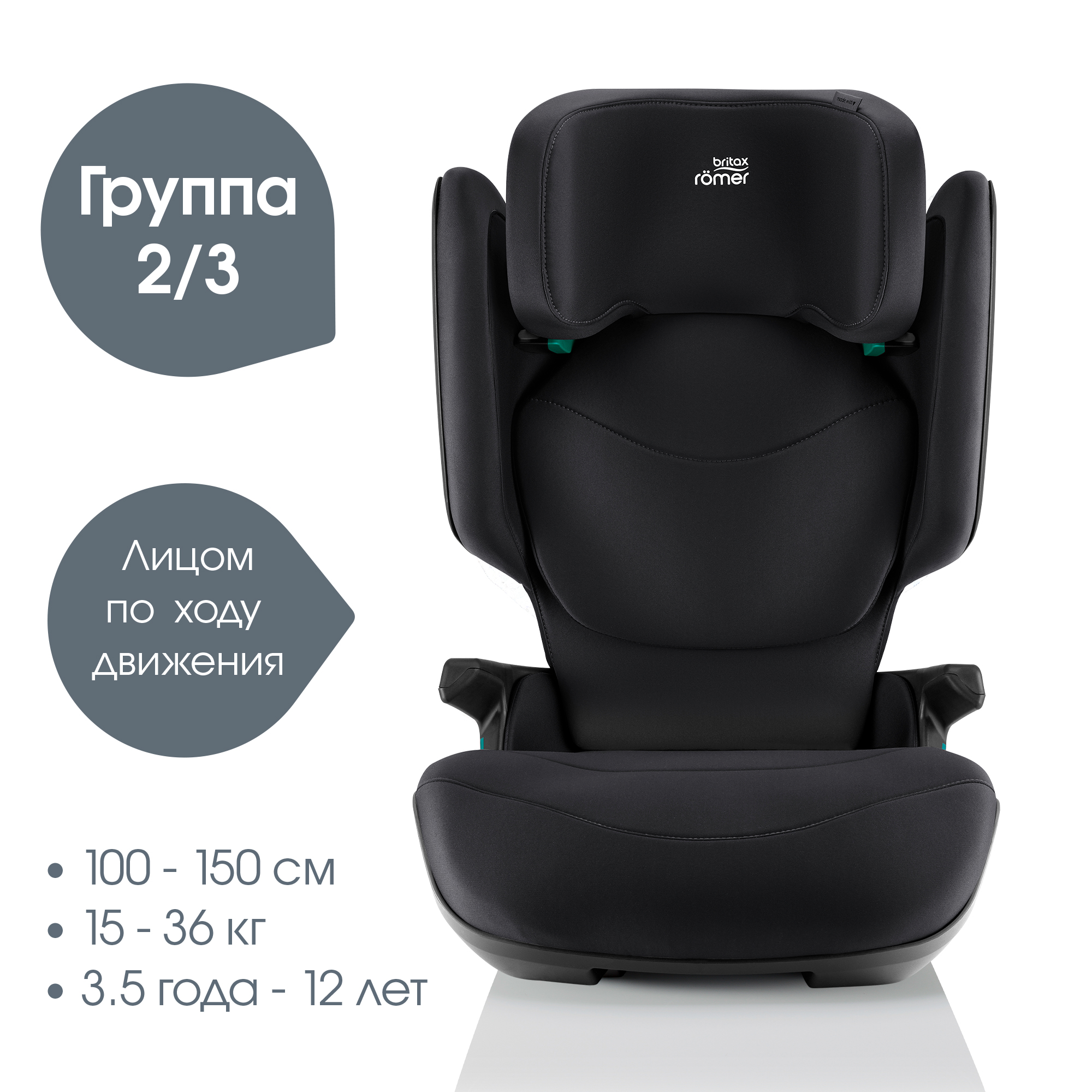 Автокресло Britax Roemer Kidfix PRO M i-SIZE Isofix 2/3 (15-36 кг) черный - фото 2