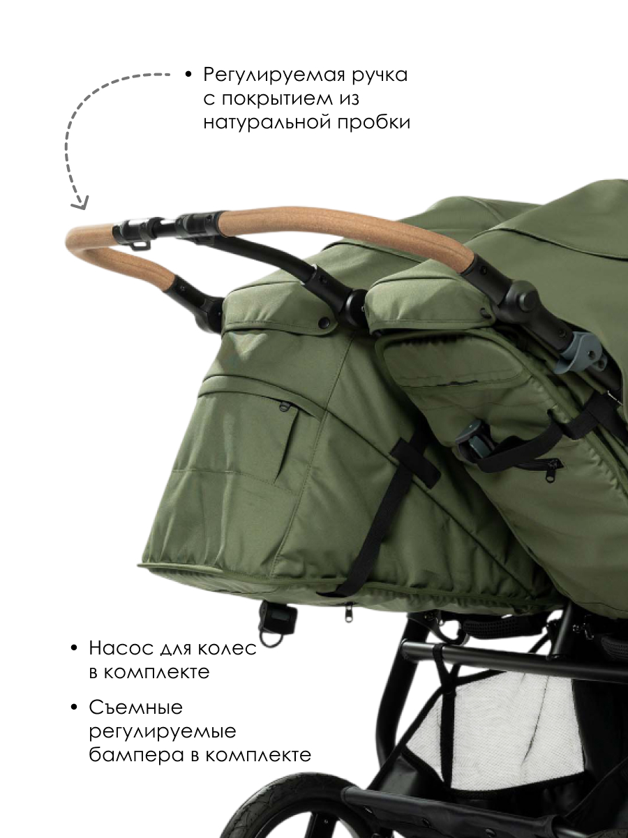 Коляска прогулочная Bumbleride Indie Twin 2025 / Olive - фото 5