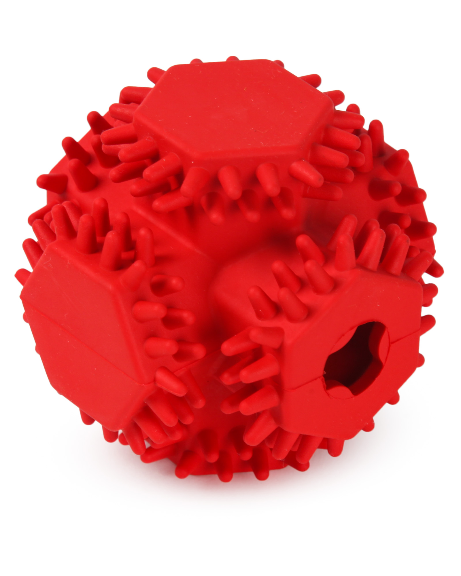 Игрушка для собак Barbaks Мяч геометрия особо прочный с зубчиками массирует десны из резины 10см - фото 4