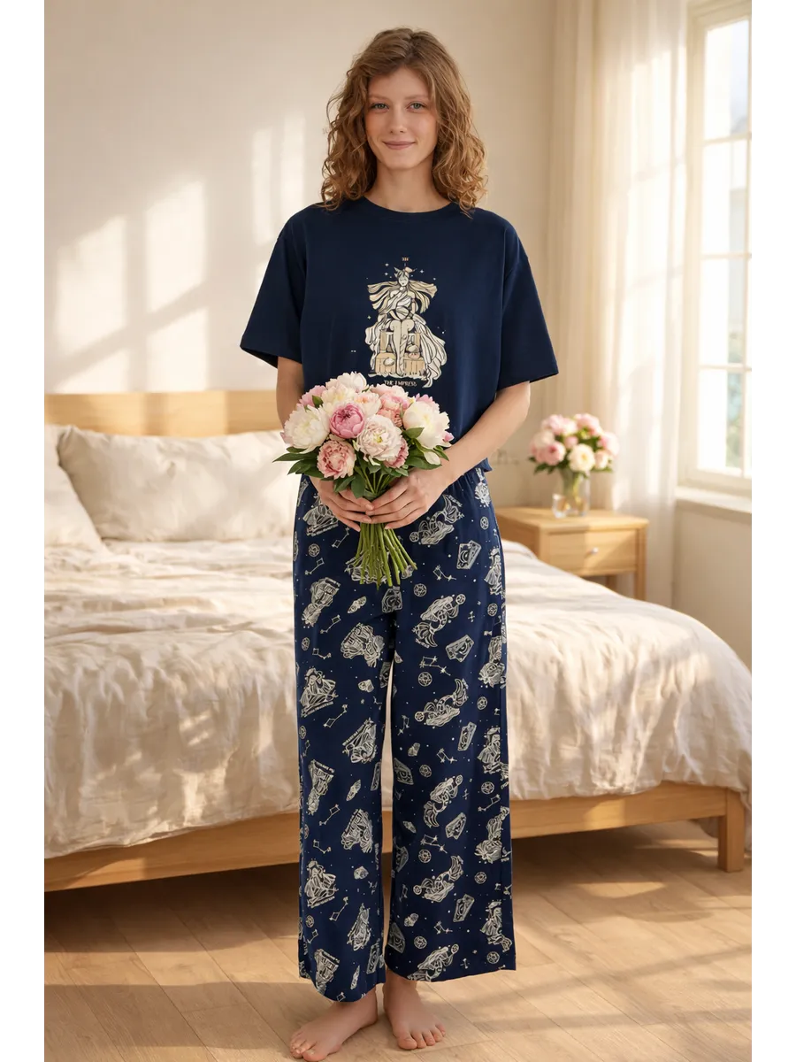 Пижама Mark Formelle (Марк Формэль) 592444/т.синий +таро на синем - фото 2