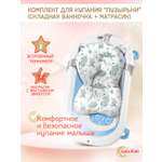 Складная ванночка для купания LaLa-Kids с термометром и матрасиком в комплекте