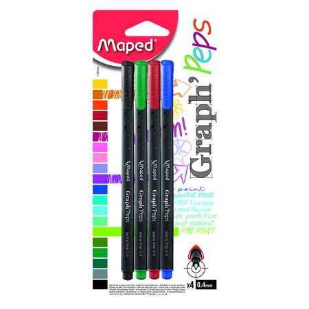 Ручка капиллярная MAPED 4 шт.