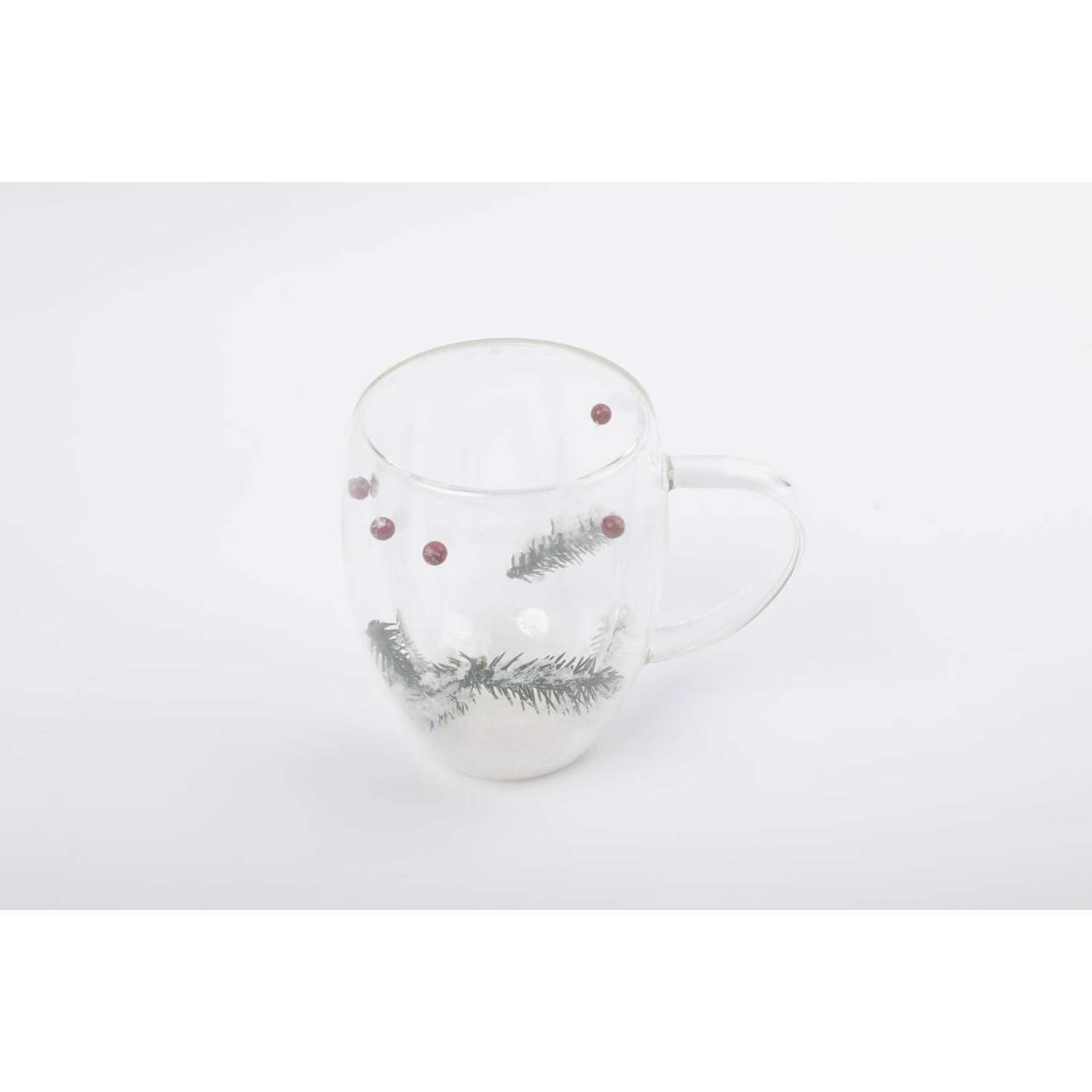 Кружка ё стеклянная Снежная ветка 350мл - фото 2