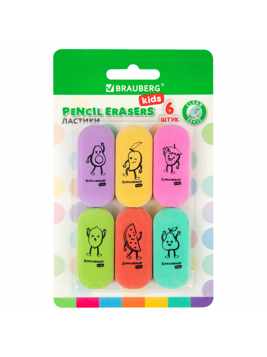 Ластик Brauberg 6 шт. - фото 6