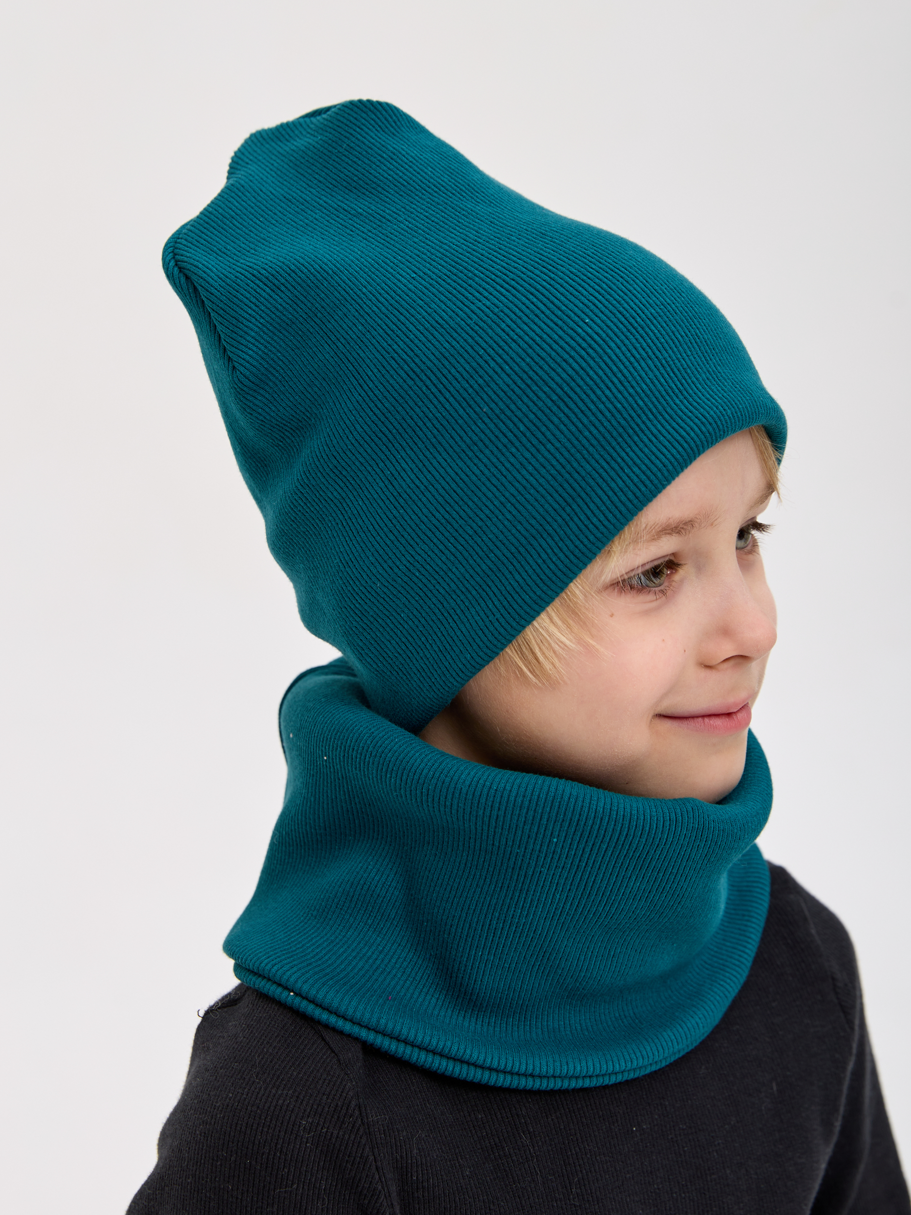 Шапка и снуд Лапушка 0258 изумрудный р.44-48 - фото 1