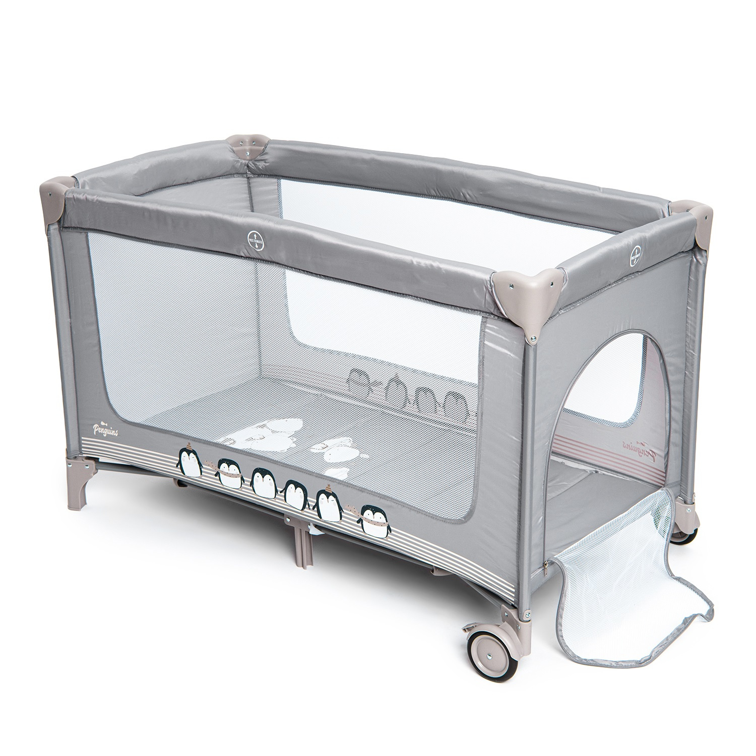Манеж кровать BabyGo Play Box New серый P612 - фото 1