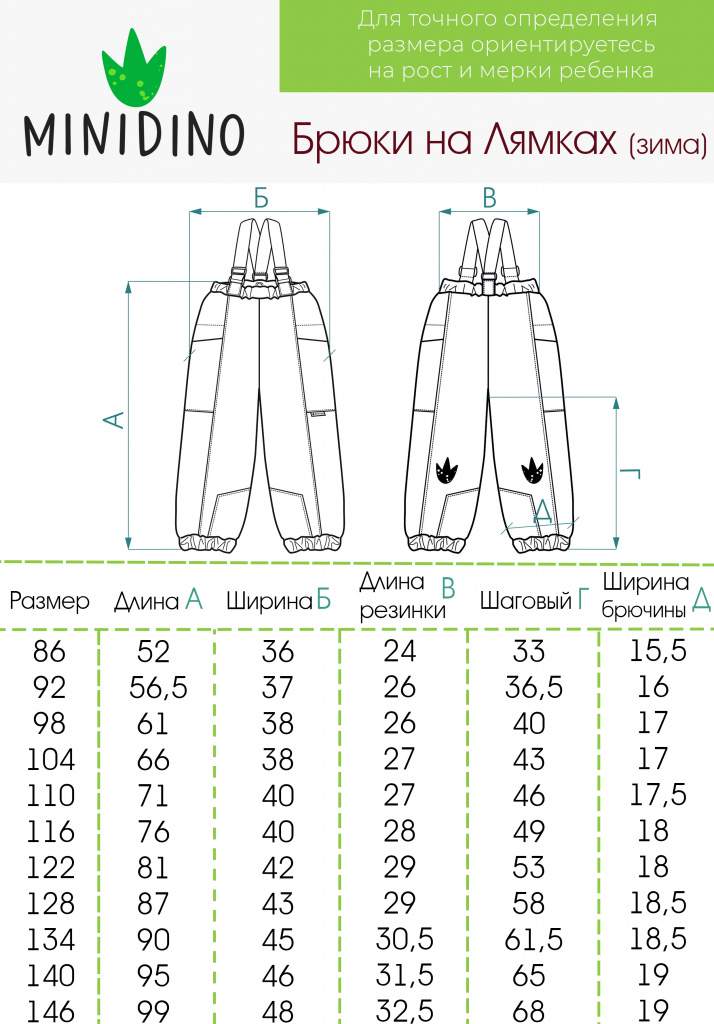 Брюки MINIDINO MDW1-TW003/0Брюки на лямках зимние атлантик - фото 15