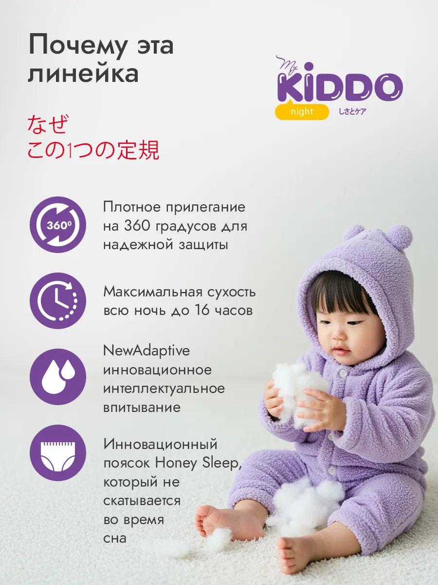 Трусики Kiddo Night XL (12-20 кг) 17 шт. - фото 17