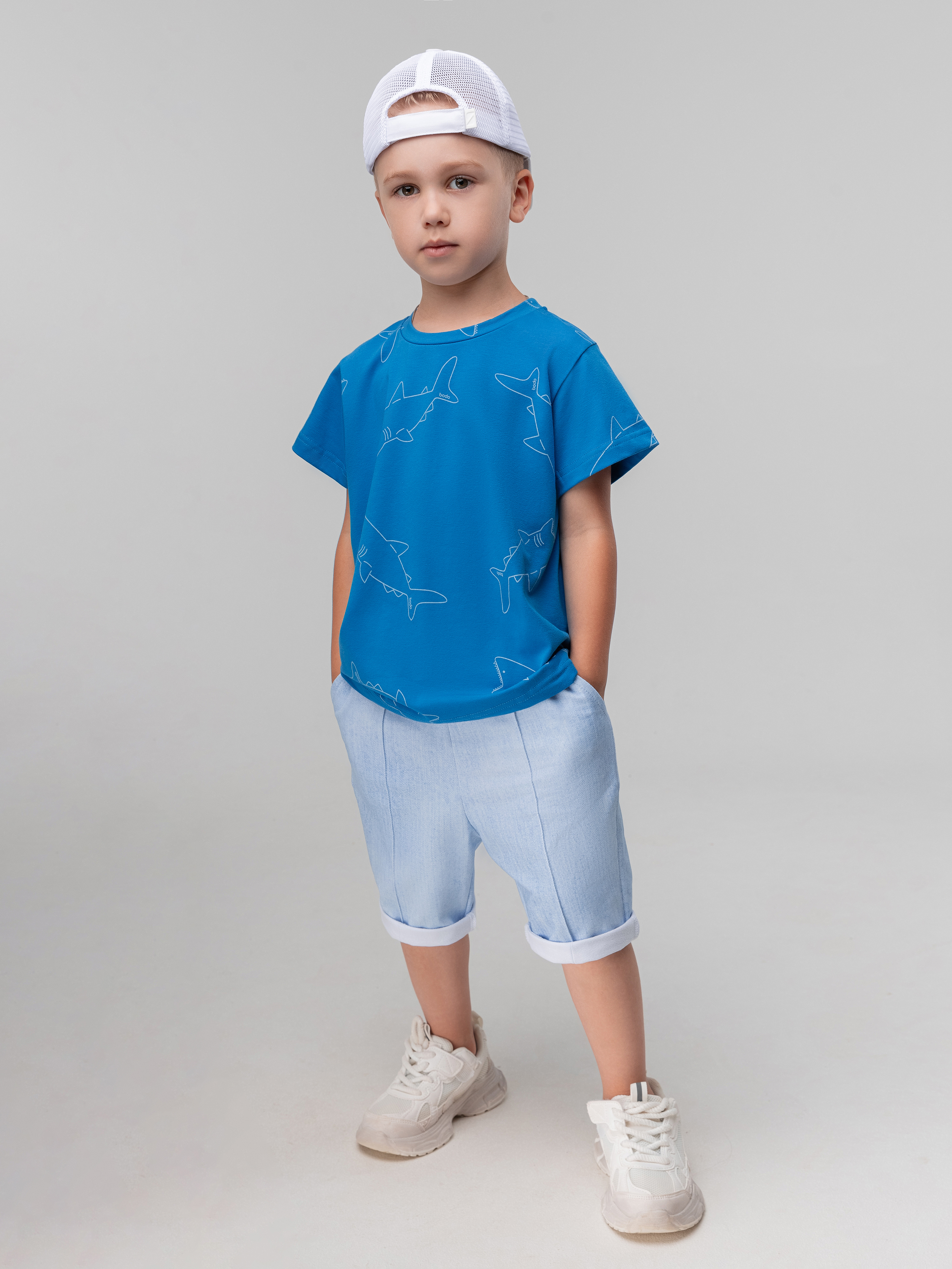 Футболка Bodo 4-316U_синий (белый) - фото 5