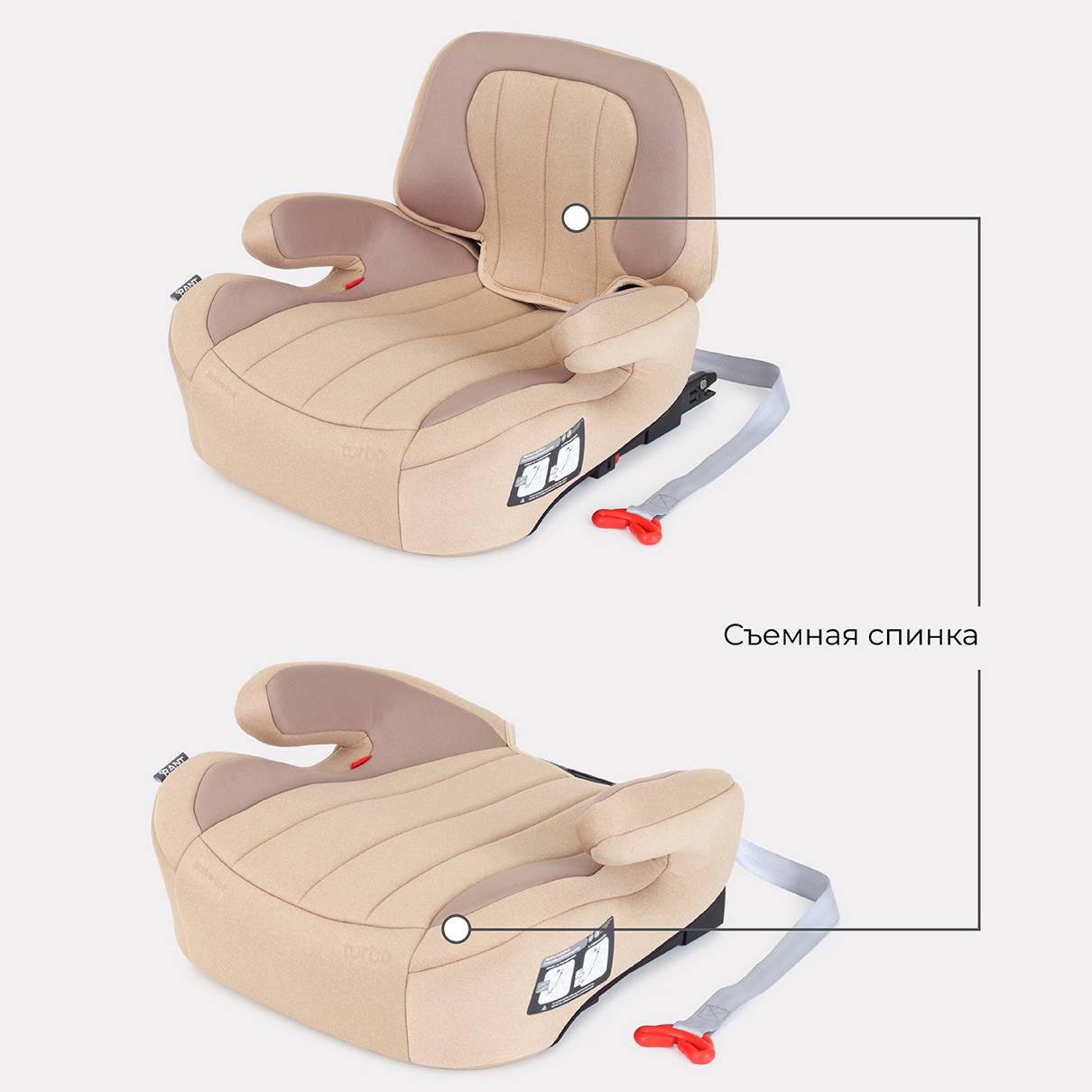 Автокресло Rant Turbo Isofix 3 (22-36 кг) бежевый - фото 5