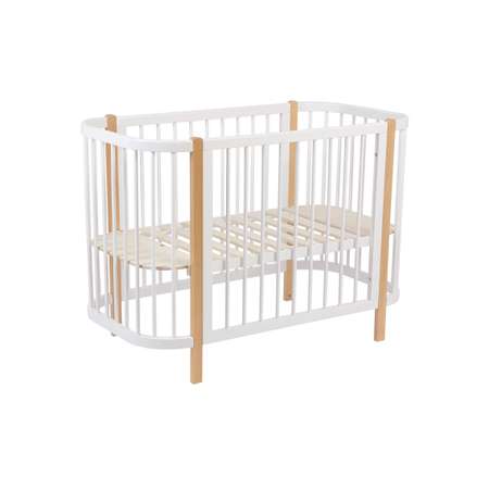 Детская кроватка Polini kids 350 прямоугольная, продольный маятник (белый)