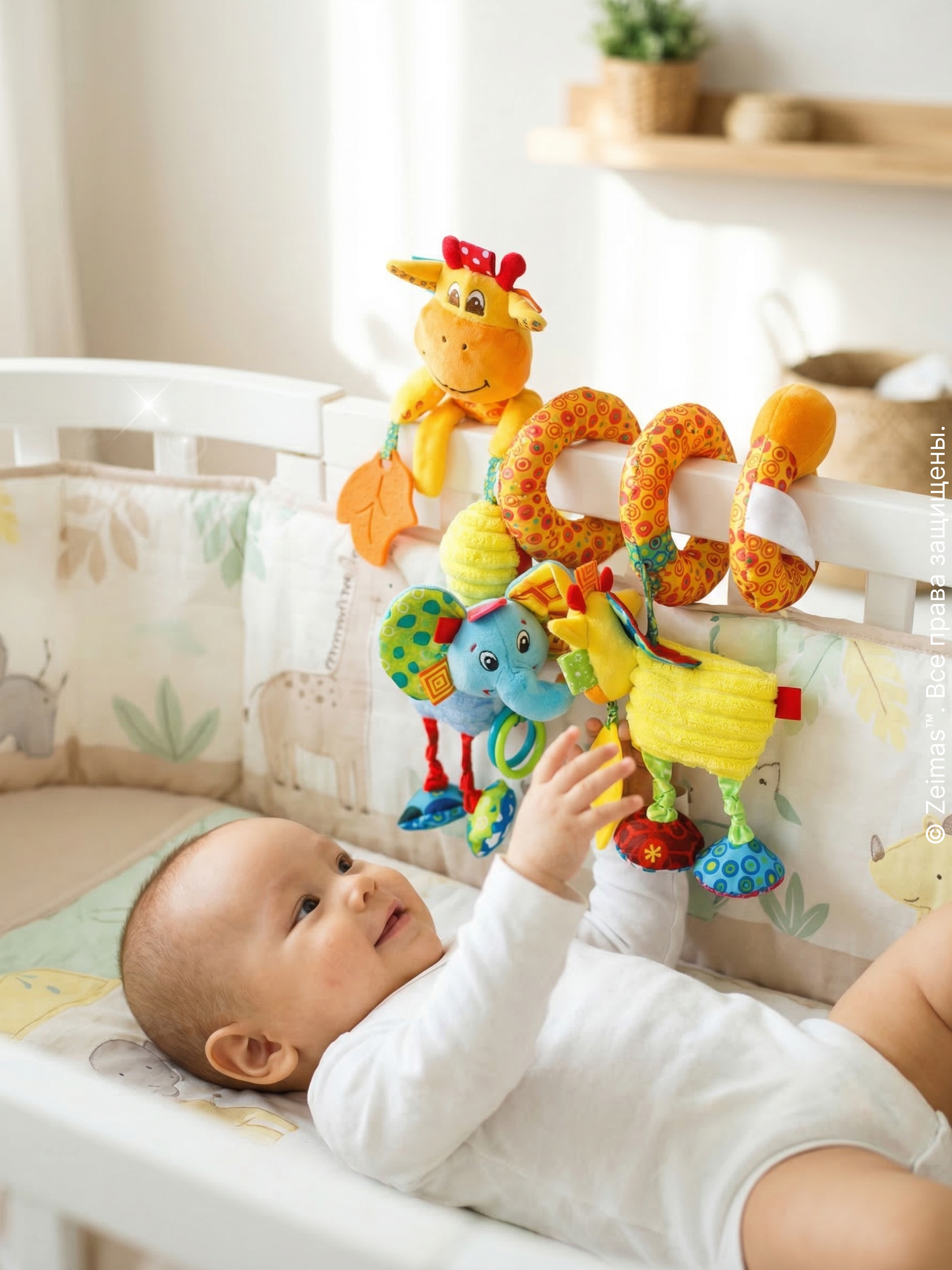 Игрушка Zeimas подвеска спираль погремушка Жираф - фото 5