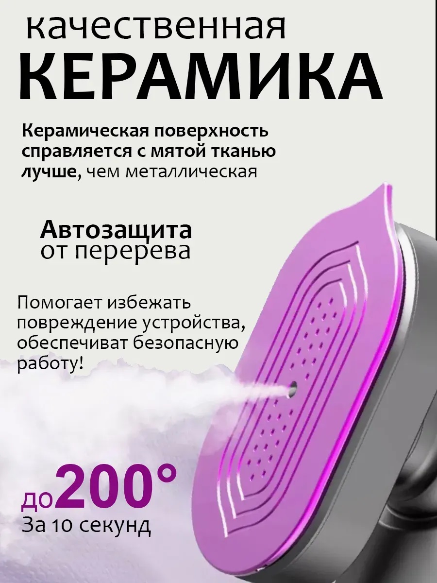 Отпариватель для одежды ручной 23 Вт CASTLELADY Мини портативный утюг дорожный - фото 2