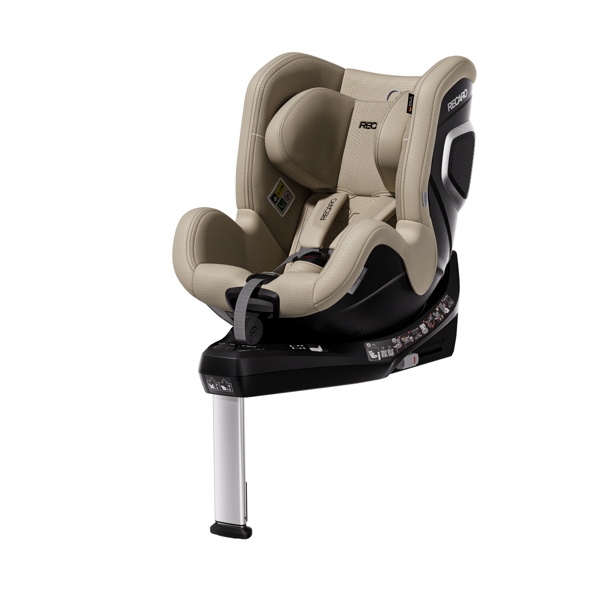 Автокресло Recaro Toron 1 Kid Isofix 0+/1 (0-18 кг) бежевый - фото 7