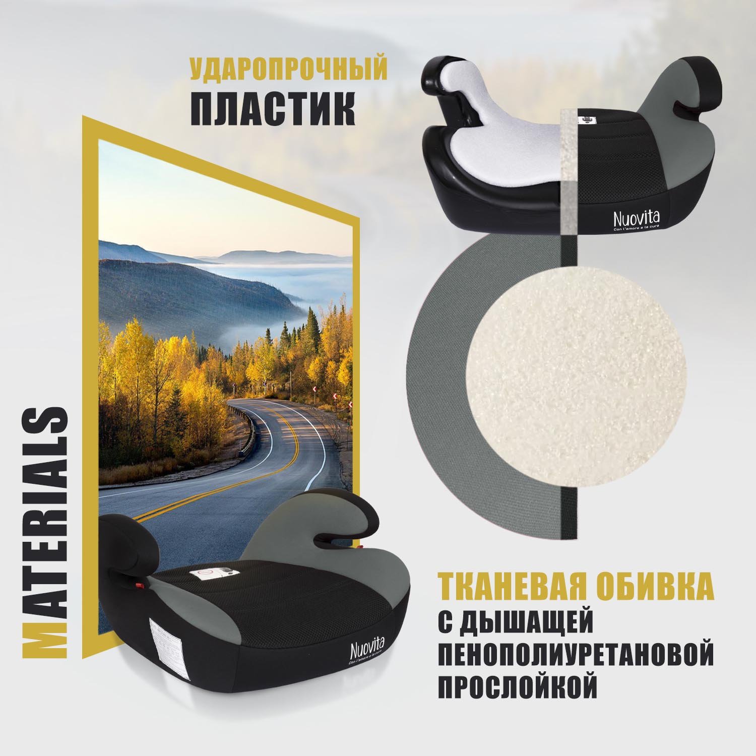 Автокресло Nuovita Maczione NB-1 3 (22-36 кг) серый - фото 6