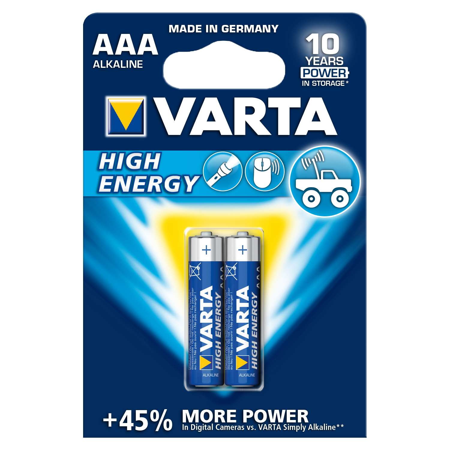 Батарейка Varta High Energy Micro 1.5V - LR03/ AAA 2шт - фото 3